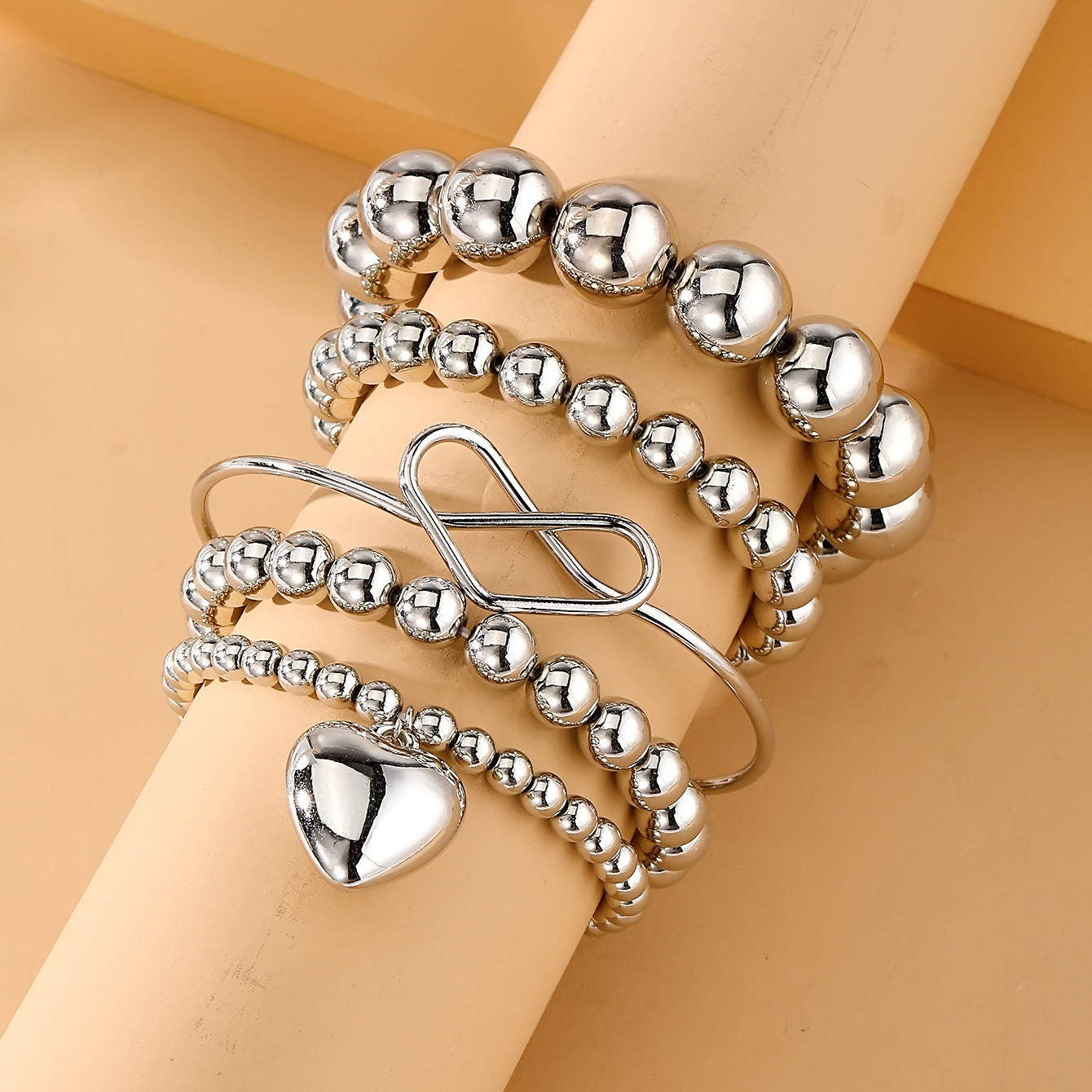 Ball Bracelet 3-piece Set Exaggerated Multi-layer - Ball Bracelet 3-Piece Set Exaggerated Multi-Layer