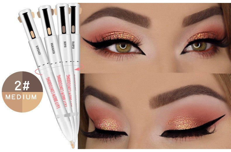 Ball Eyebrow Pencil with Four Colors for Vivid and Natural Brows - Teleplus ball eyebrow pencil