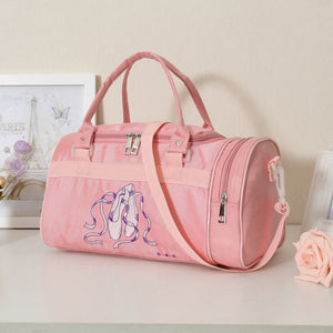 Polyester Women’s Handbag with Embroidery and Internal Mobile Phone Pouch - Ballet Dance Backpack for Pirouettes