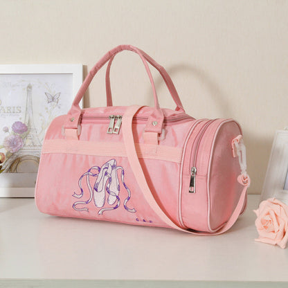 Polyester Women’s Handbag with Embroidery and Internal Mobile Phone Pouch - Ballet Dance Backpack for Pirouettes