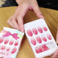 Ballet Wear Manicure Net 24 Pieces Finished False Nails with Glue - Teleplus ballet wear manicure finished false nail