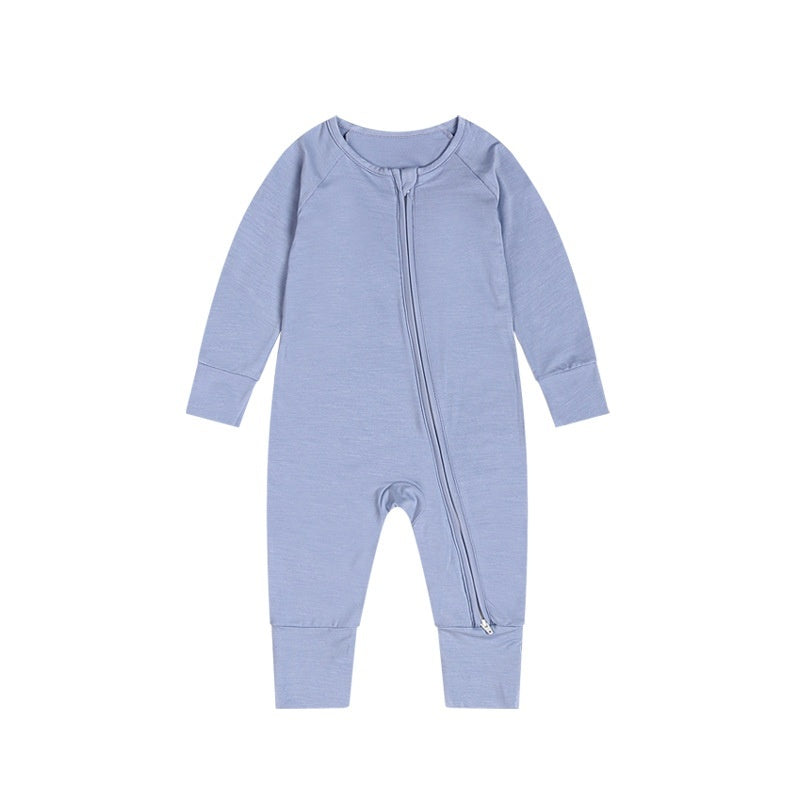 Bamboo Fiber Baby Jumpsuit Baby Zipper Pajamas - Snug as a Bug in Bamboo Fiber Baby Jumpsuit