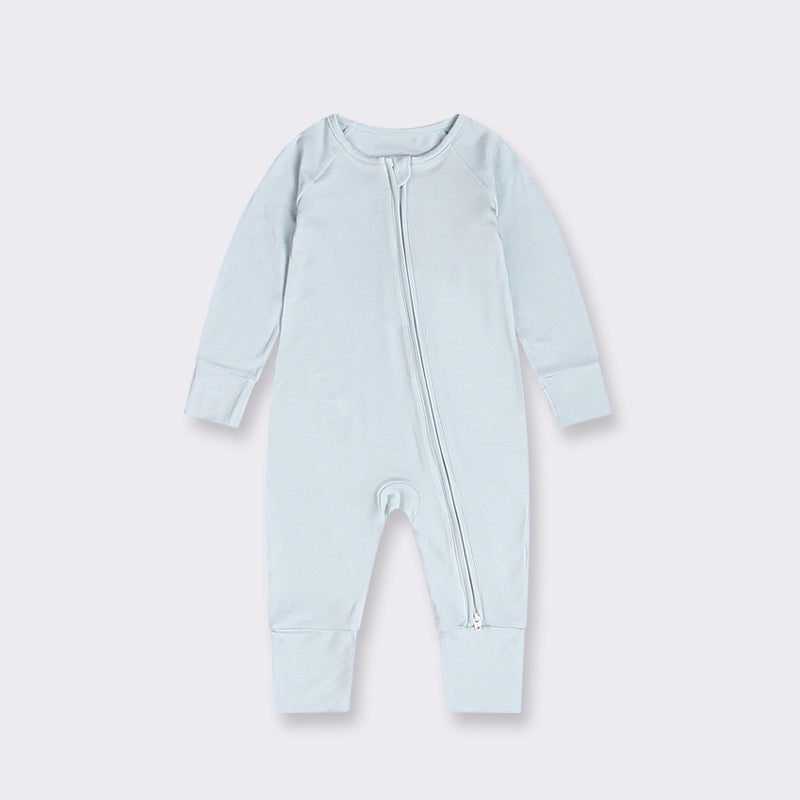 Bamboo Fiber Baby Jumpsuit Baby Zipper Pajamas - Snug as a Bug in Bamboo Fiber Baby Jumpsuit