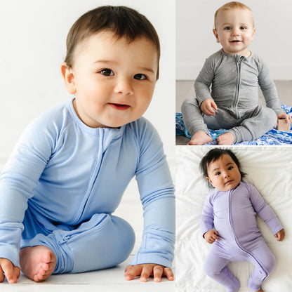 Bamboo Fiber Baby Jumpsuit Baby Zipper Pajamas - Snug as a Bug in Bamboo Fiber Baby Jumpsuit