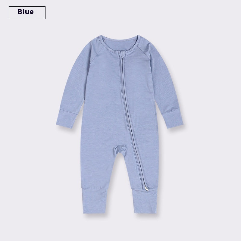 Bamboo Fiber Baby Jumpsuit Baby Zipper Pajamas - Snug as a Bug in Bamboo Fiber Baby Jumpsuit