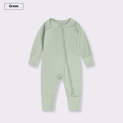 Bamboo Fiber Baby Jumpsuit Baby Zipper Pajamas - Snug as a Bug in Bamboo Fiber Baby Jumpsuit