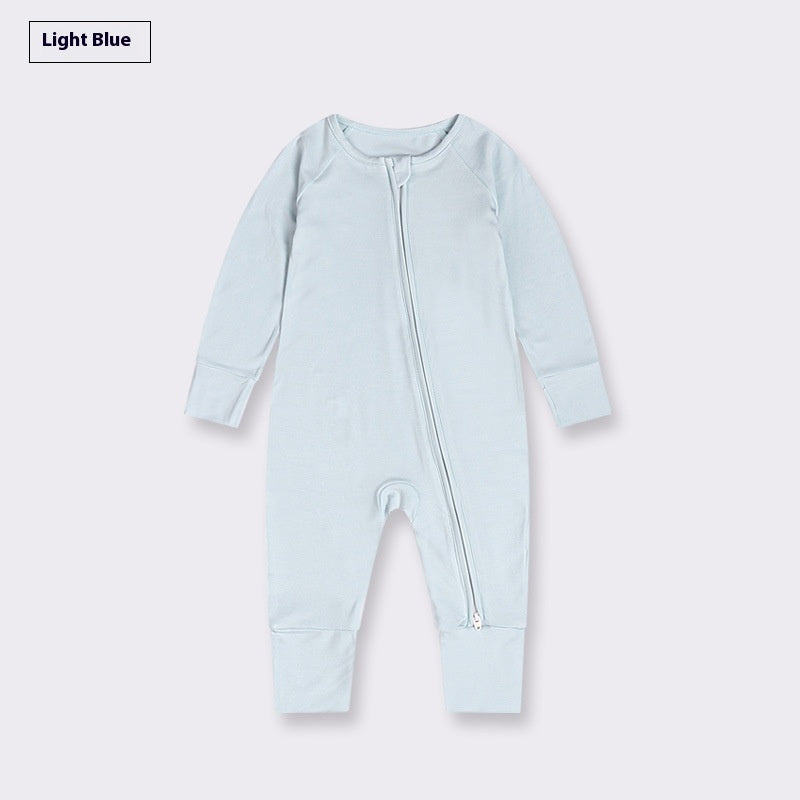 Bamboo Fiber Baby Jumpsuit Baby Zipper Pajamas - Snug as a Bug in Bamboo Fiber Baby Jumpsuit