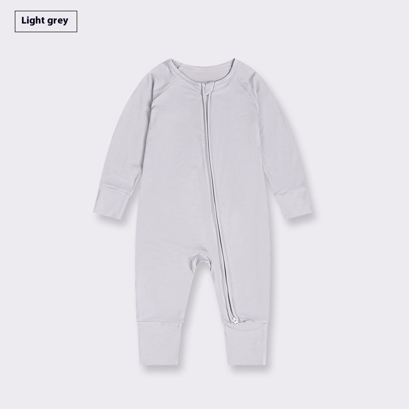 Bamboo Fiber Baby Jumpsuit Baby Zipper Pajamas - Snug as a Bug in Bamboo Fiber Baby Jumpsuit