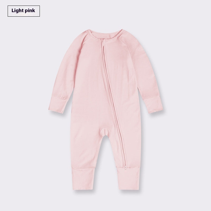 Bamboo Fiber Baby Jumpsuit Baby Zipper Pajamas - Snug as a Bug in Bamboo Fiber Baby Jumpsuit