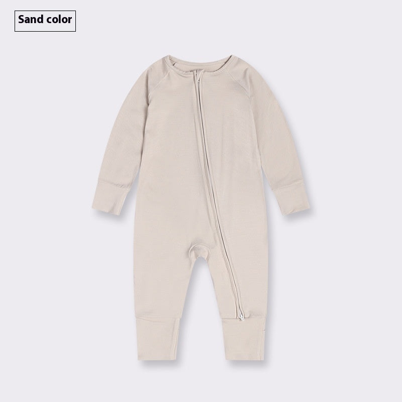 Bamboo Fiber Baby Jumpsuit Baby Zipper Pajamas - Snug as a Bug in Bamboo Fiber Baby Jumpsuit