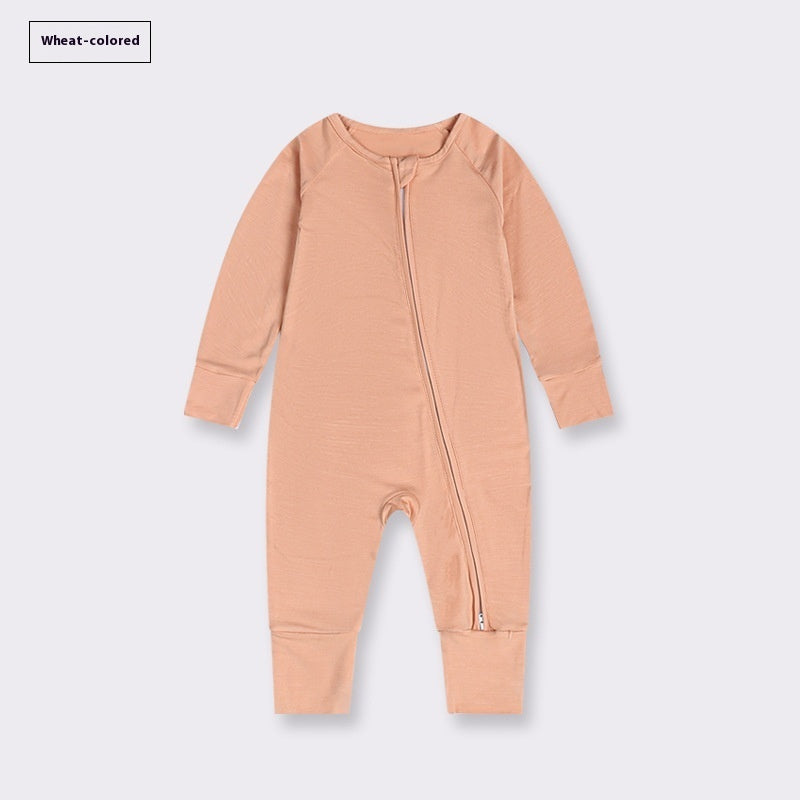 Bamboo Fiber Baby Jumpsuit Baby Zipper Pajamas - Snug as a Bug in Bamboo Fiber Baby Jumpsuit