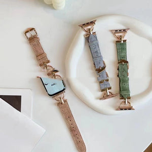 Bamboo Grain D-shape Buckle Leather Strap Tree Wood Grain Fashion Wrist - Bamboo Grain D-Shape Buckle Leather Strap