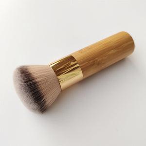 Bamboo Handle Large Round Head Fiber Wool Powder Brush for Makeup and Art - bamboo handle large round head fiber wool