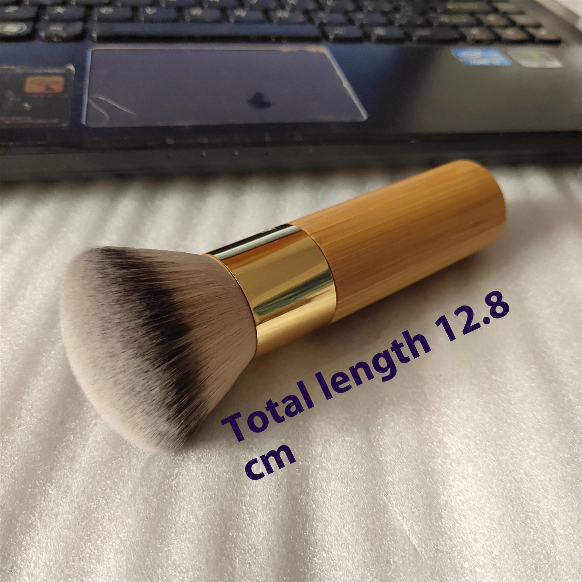 Bamboo Handle Large Round Head Fiber Wool Powder Brush for Makeup and Art - bamboo handle large round head fiber wool