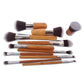 Bamboo Handle Makeup Brush Set with Storage Bag 11 Pieces - Teleplus bamboo handle makeup brush set