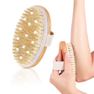 Bamboo Handleless Oval PPR Bristle Bath Brush for Gentle Cleansing - Pampering bamboo handleless oval ppr bristle bath