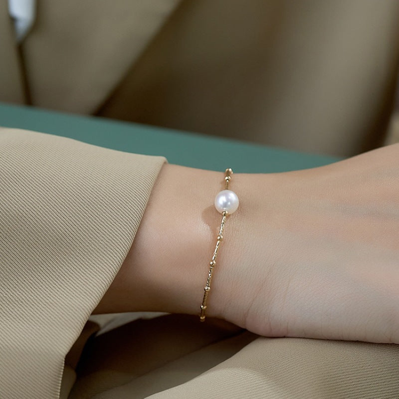 Baroque Single Pearl Bracelet Simple Graceful - Baroque Single Pearl Bracelet Simple and Graceful