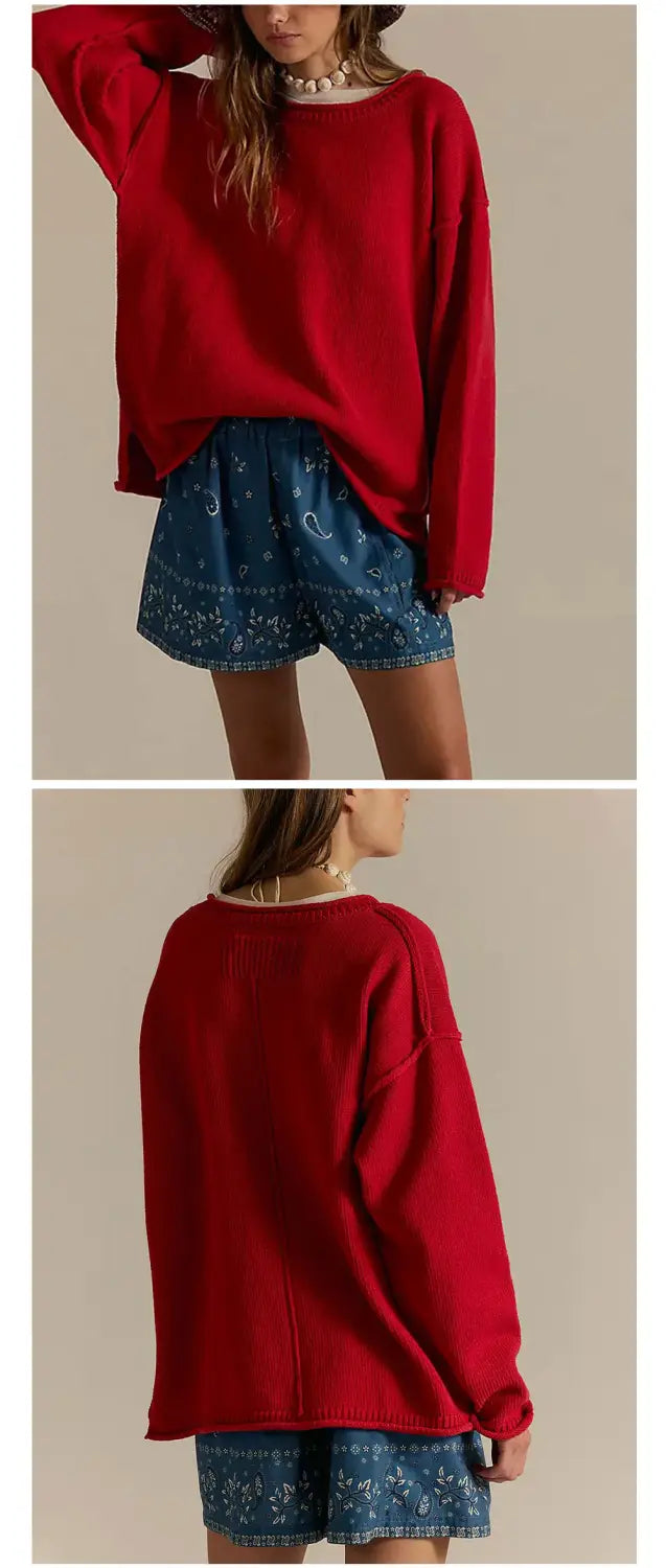 Lahtine kootud viskoosiga pulloveri kampsun Naised pikkade varrukatega Aasia suurus S-XL