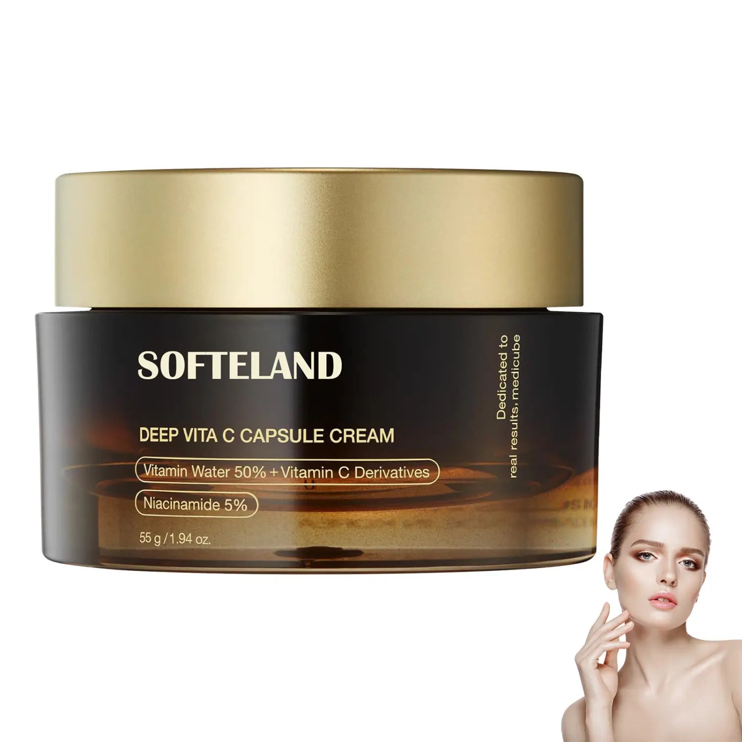 Sminke- og skjønnhetsverktøy med skje vitamin C 55g for ansiktshud