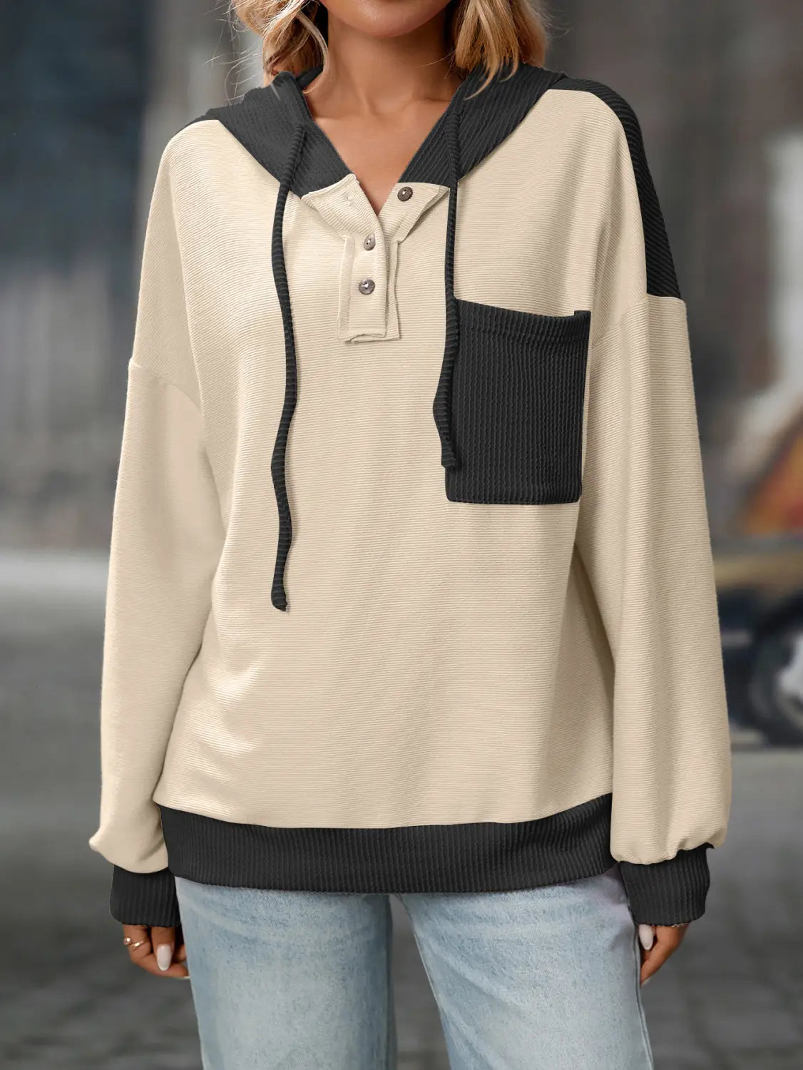 Contraste Color Twist Strip Pullover Street Fashion Pull en plusieurs couleurs