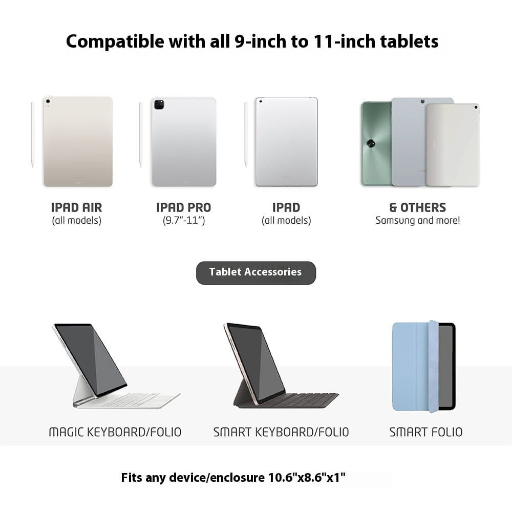 Mála stórála táibléid uiscedhíonach le leaisteacha le haghaidh feistí 9.7 go 11 orlach