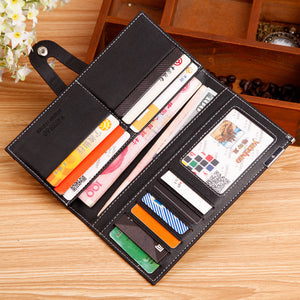 Men’s Long Wallet Trendy Brand Fashion Mid-length - Discover the Ultimate Button Bag A003-3 Leather Wallet