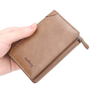 Wallet Men’s Short Korean Version Of The Vertical Multi-card Position Three-fold Small Wallet Thin Buckle Coin Purse