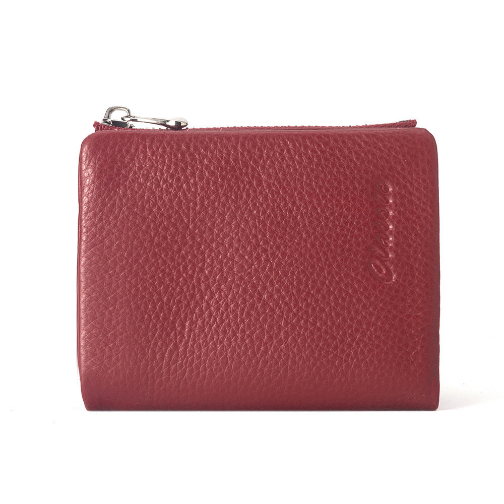 Leather Wallet Lychee Pattern Women’s Short - Wallets So Stylish Even Your Cash Will Laugh