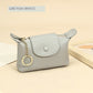 Women’s Soft Genuine Leather Handbag Type Solid Color Simple Zipper Short Coin Purse - Genuine Leather Coin Purse