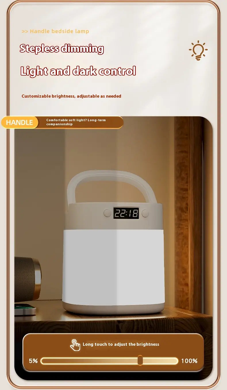 Rechargeable Portable Table Lamp with Tricolor LED Light and Remote Control