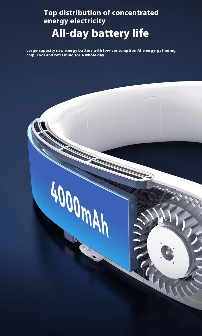 Halter Fan USB Portable Charging with Digital Display and Strong Wind Modes