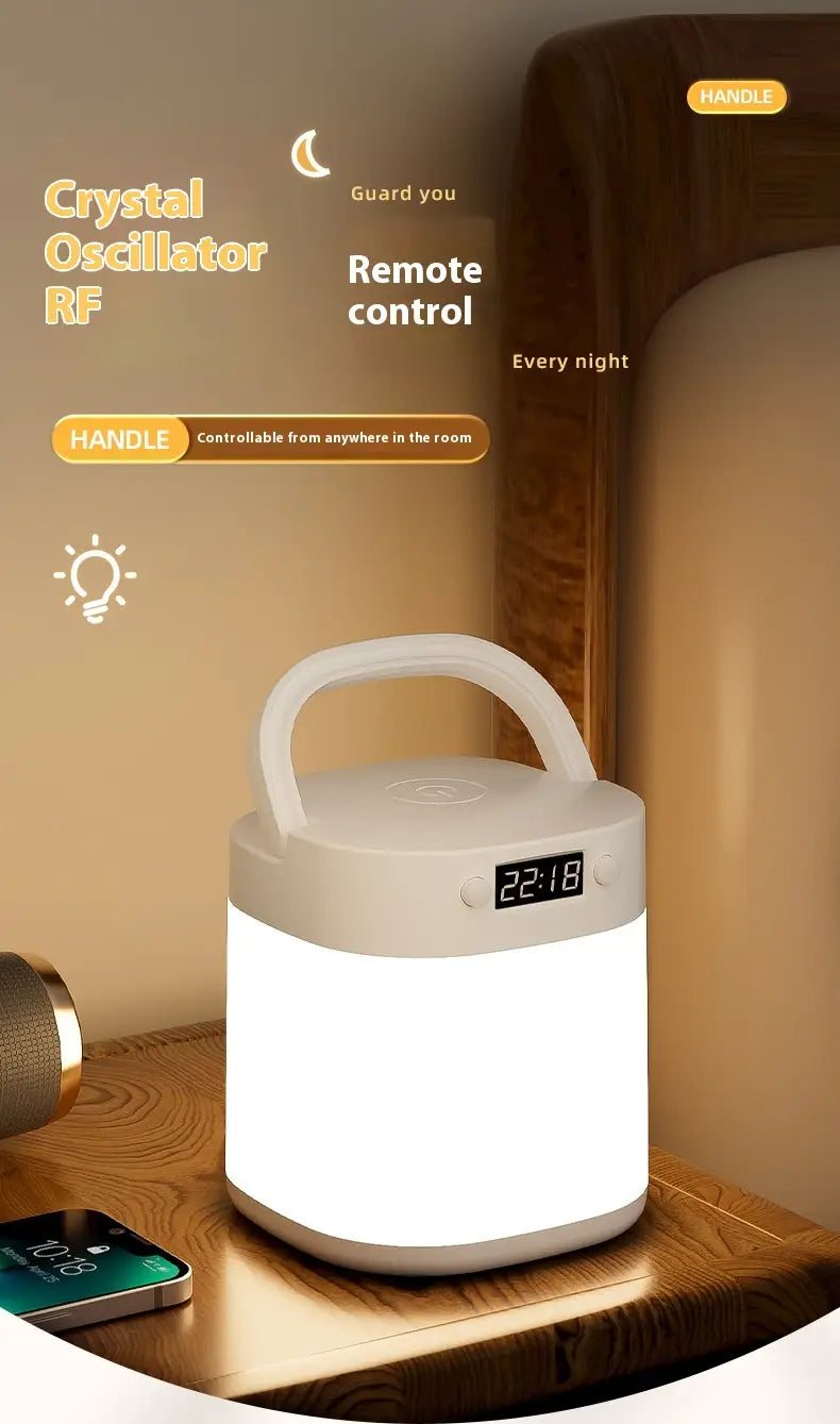 Rechargeable Portable Table Lamp with Tricolor LED Light and Remote Control