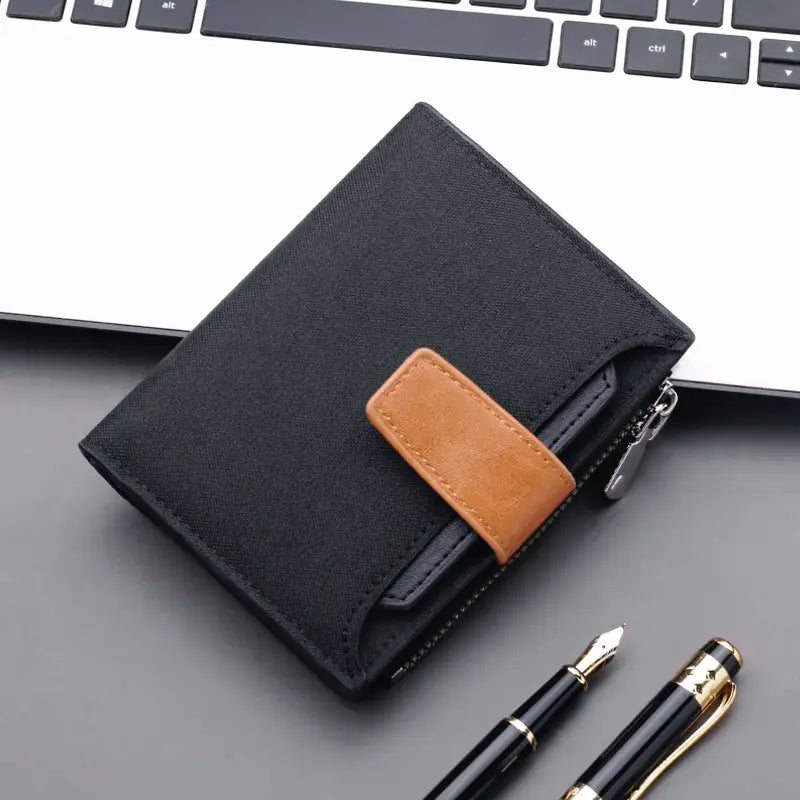 United States Leather Vertical Wallet in Black Gray or Blue with Card Slots