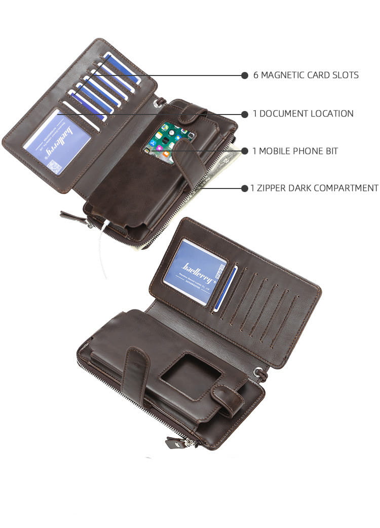 Men’s PU Leather Wallet in Dark Coffee or Light Brown for United States Buyers