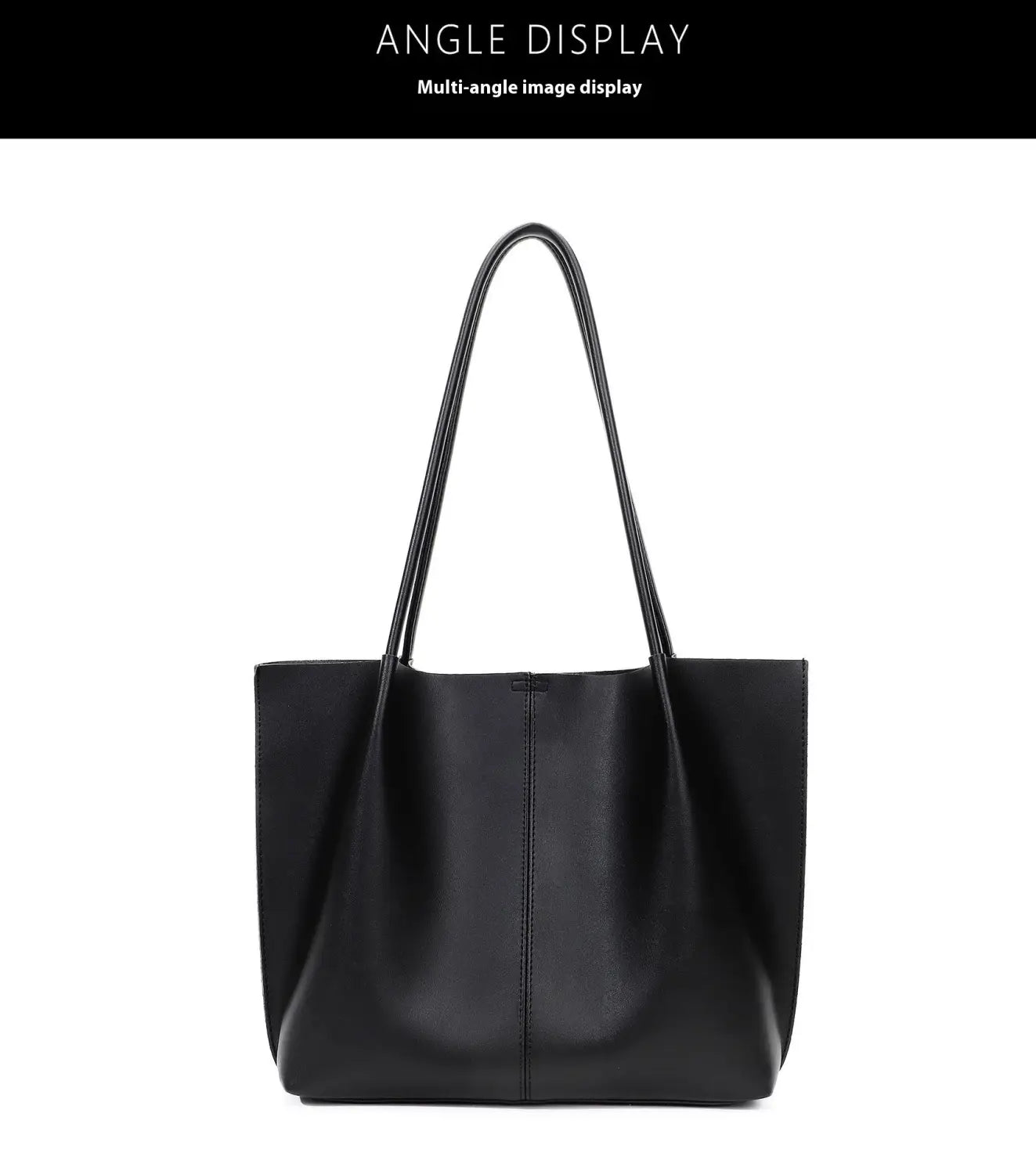 Sac à bandoulière en cuir PU avec poche sandwich et sangle double