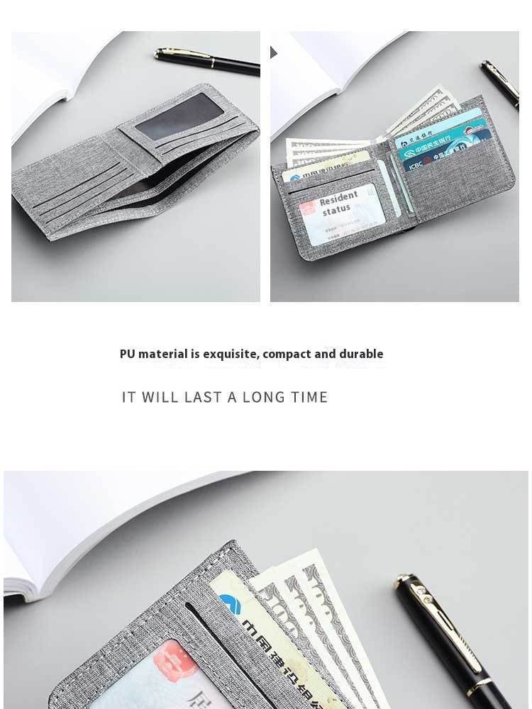 Portefeuille en toile minimaliste urbain avec matériau anti-coupe et plusieurs couleurs