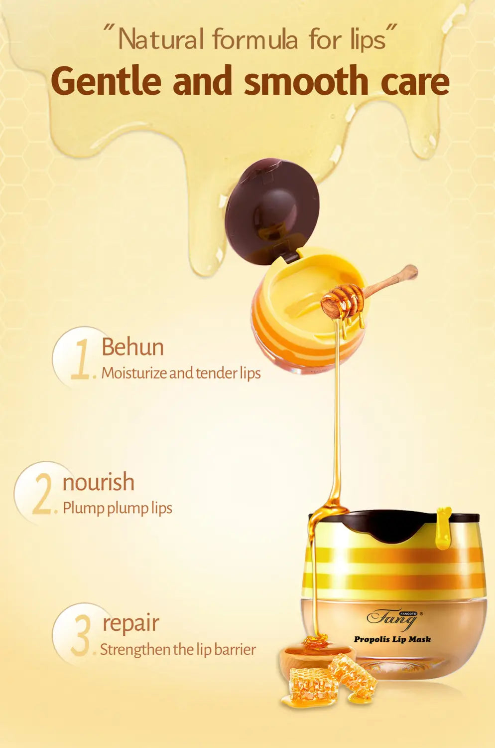 Strawberry Propolis Nourishing Moisturizing Lipstick for Healthy Lips