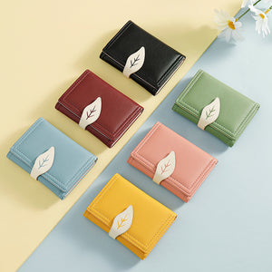 Fashion Folding Short Women’s Creative Color Contrast Leaf Wallet - Wallet So Cute It Might Steal Your Heart