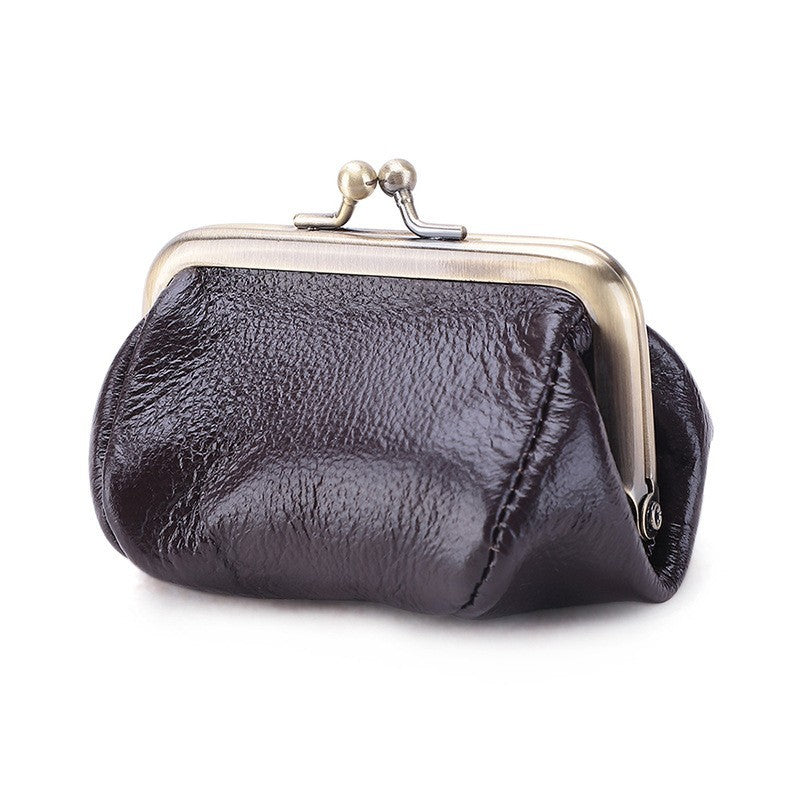 Leather Handmade Mini Storage Coin Purse - Tiny Purse for Big Dreams in K095 Brown Leather