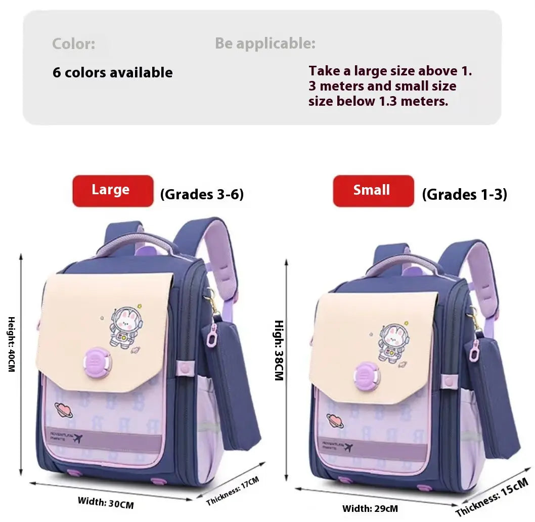 One Piece Dropshipping Primary School Student Schoolbag Boys And Girls Burden Reduction Spine Protection