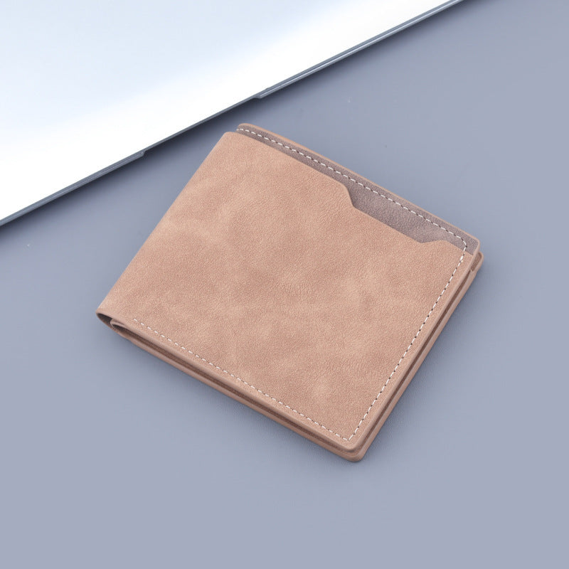 Men’s Short Wallet Two Fold Half Fold Frosted - Say Goodbye to Bulky Pockets with This Wallet