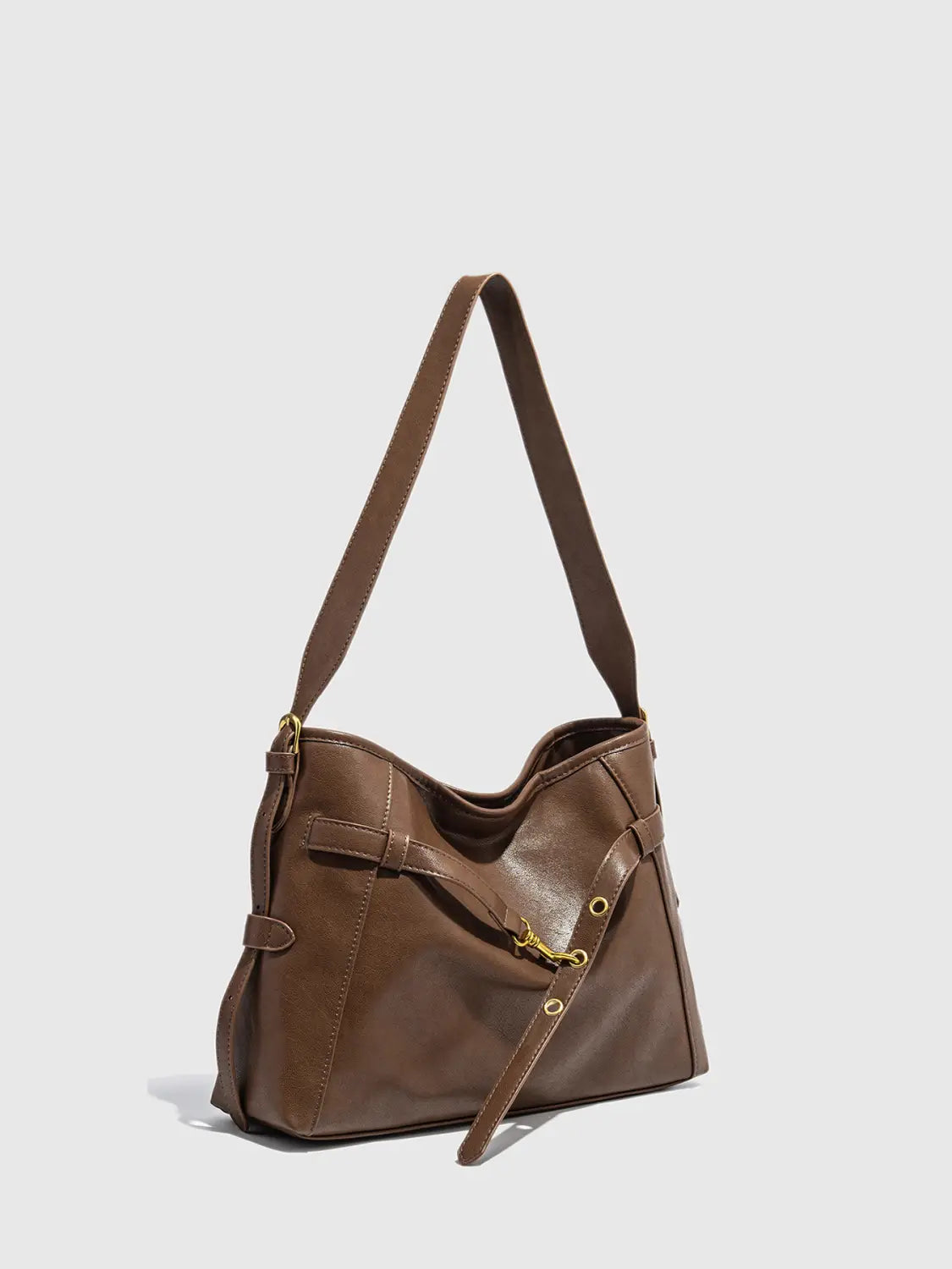 Medium mjuk pu läder resväska brun svart vertikal resebagage väska