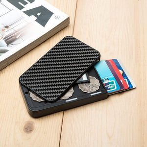 Portable Business Carbon Fiber Card Box - Portable Carbon Fiber Card Box for Stylish Storage