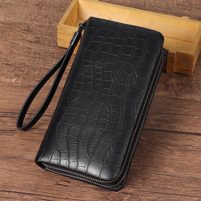 Men’s Leather Long Zipper Multiple Card Slots Wallet - Wallet So Nice Even Your Cards Will Take a Nap