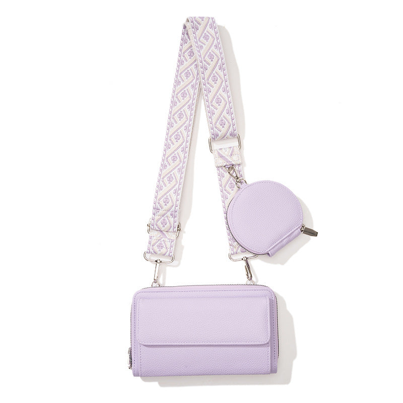 One-shoulder Crossbody Mobile Phone Bag Multi-functional Wide Shoulder Strap Bag - One-Shoulder Bag for Coins