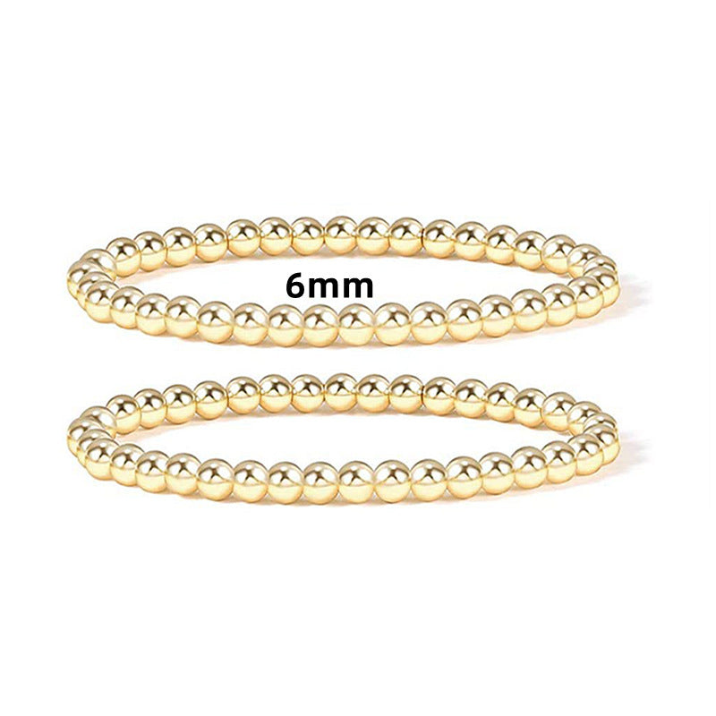 Beach Style Geometric CCB Elastic Bracelet Simple All-match - Beach Style 5-Piece Bracelet Set for All Occasions