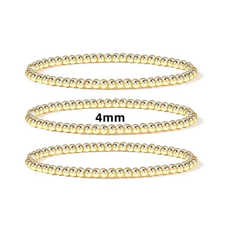 Beach Style Geometric CCB Elastic Bracelet Simple All-match - Beach Style 5-Piece Bracelet Set for All Occasions