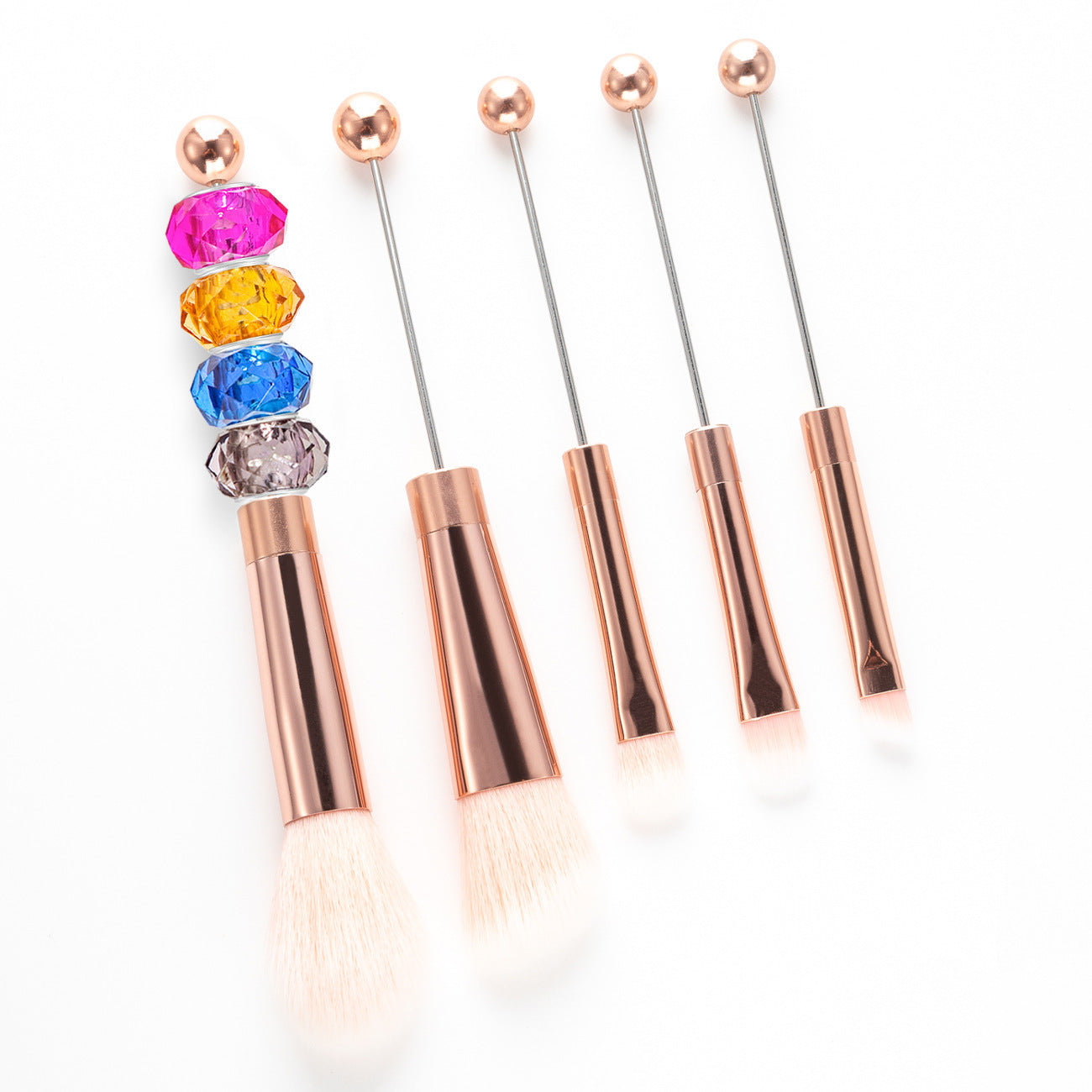 Beaded Makeup Brush Set with Metal Handles for Suit Tools - Teleplus beaded makeup brush handle suit tools