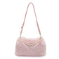Beaded Shoulder Messenger Bag with Soft Plush Material and Multiple Colors - beaded shoulder messenger bag simple