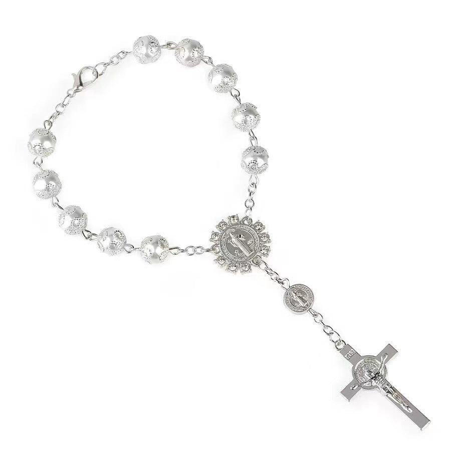 Beads Artificial Glass Pearl Cross Bracelet - Beads Artificial Glass Pearl Cross Bracelet Online